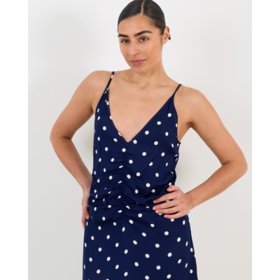 Baum und Pferdgarten  Atalia Polkadot Crêpe Jurk Navy