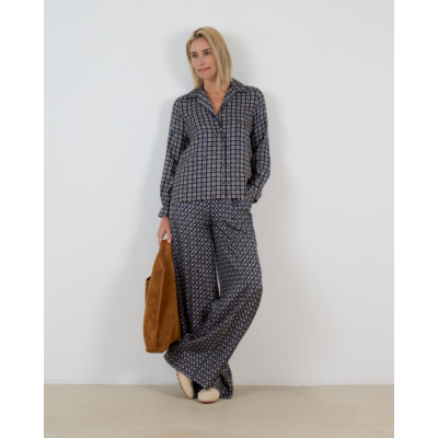 Max Mara Main Printed silk trousers Ultramarine