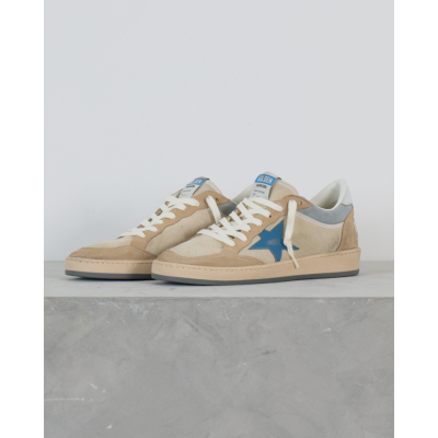 Golden Goose Ball Star Suede Sneaker met Blauwe Details Marble Silver