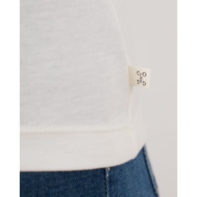 Closed Stretchy Mouwloze Crewneck Top Wit