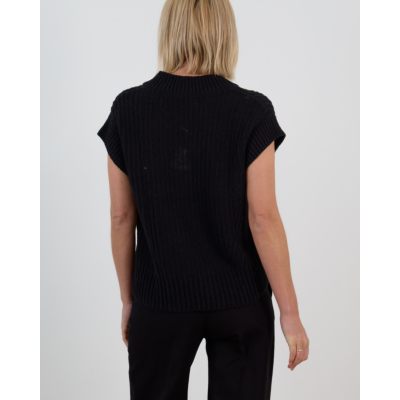 Joseph Nylas Cotton Knit V-hals Pullover Zwart