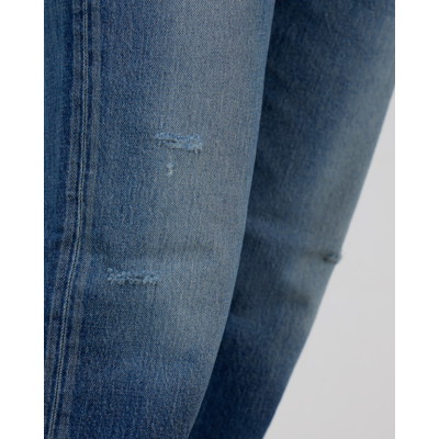 Moussy Nathan Distressed Straight Leg Jeans Blauw
