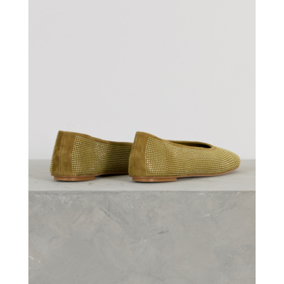 Odare Lilly Suède Ballerina met strass details Green