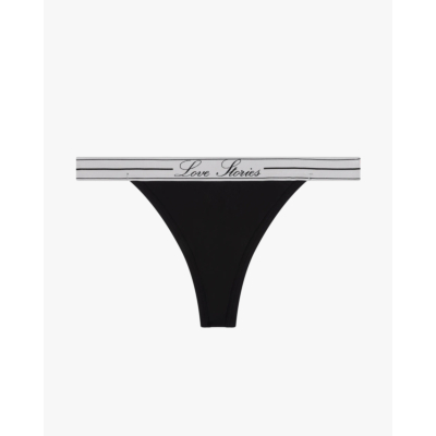 Love Stories Roomie thong with mid-waist in black