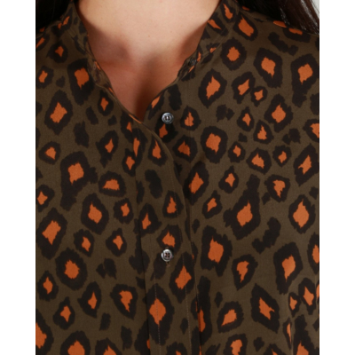 Aspesi Silk Shirt Military Mottle