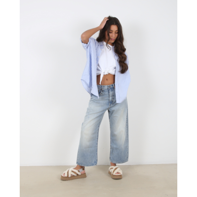 R13 Oversized Boxy Button Up Shirt Stripe