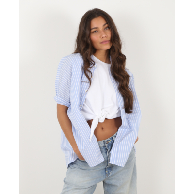 R13 Oversized Boxy Button Up Shirt Stripe