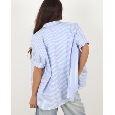 R13 Oversized Boxy Button Up Shirt Stripe