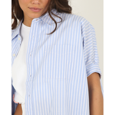 R13 Oversized Boxy Button Up Shirt Stripe