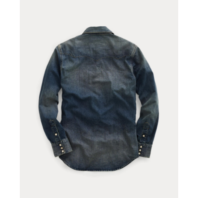 RRL Slim fit denim western overhemd