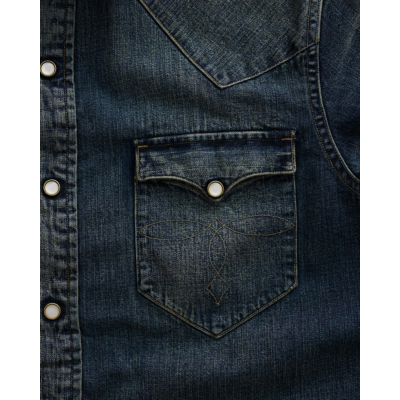 RRL Slim fit denim western overhemd